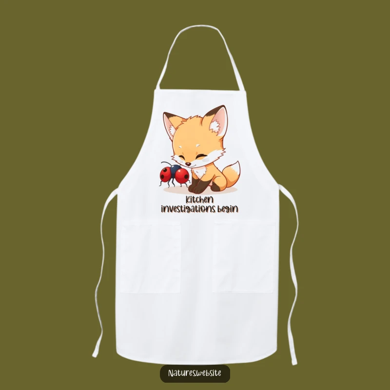 Funny Fox Cub Apron: Ladybug Explorer - A Hilarious Kitchen Gift