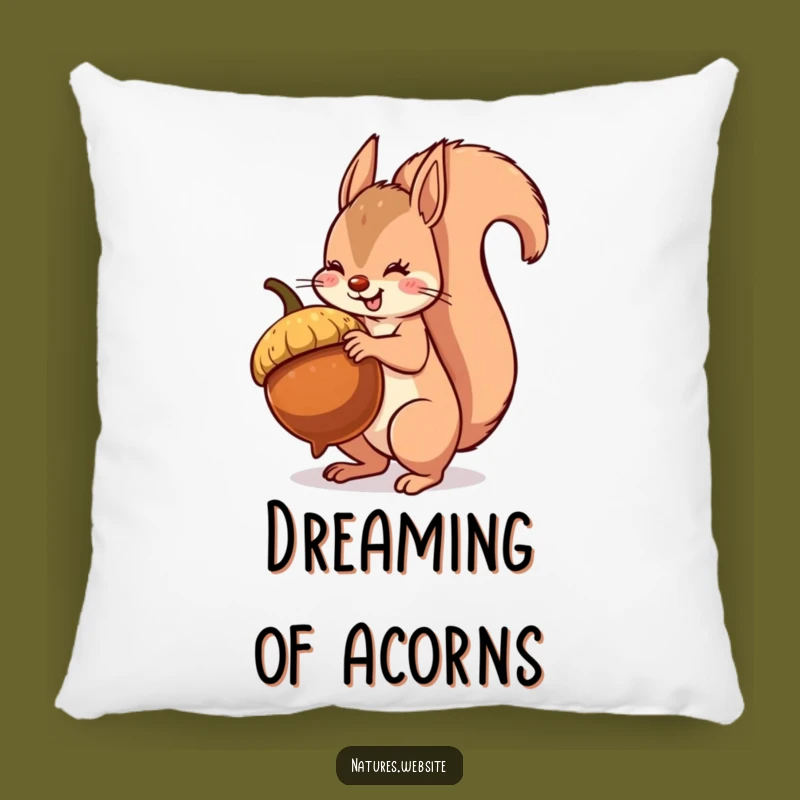 Funny Squirrel Pillow: Cozy Acorn Balancing Comfort - A Hilarious Home Gift