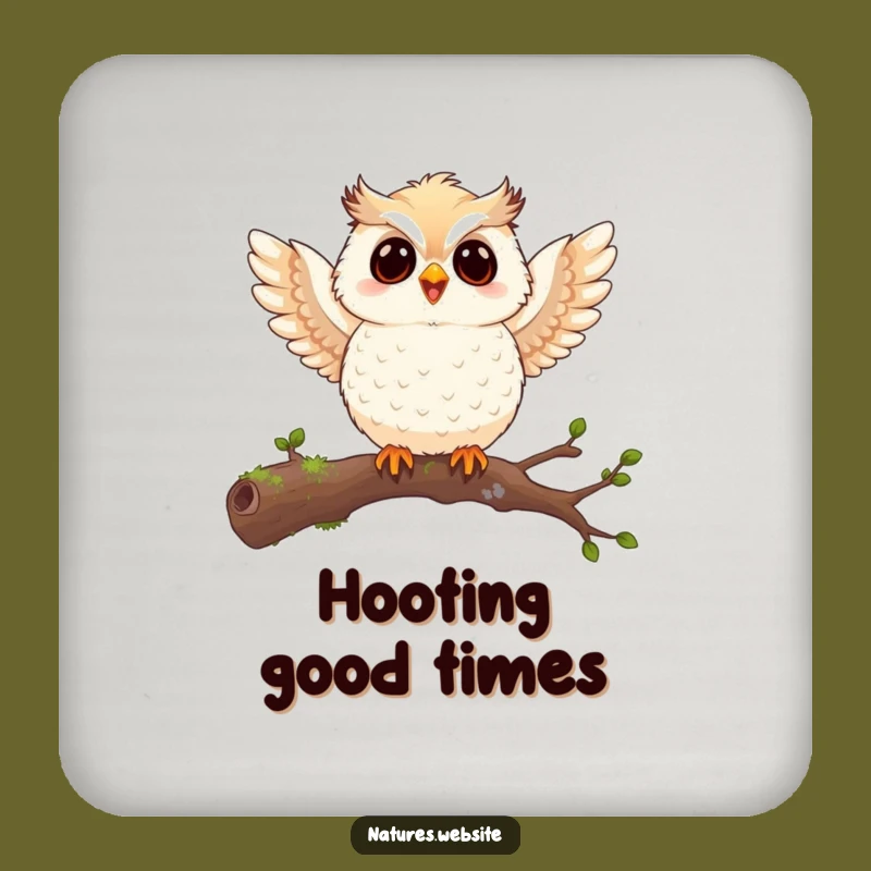 Funny Owl Chick Coaster: Flappy Protection - A Hilarious Table Gift