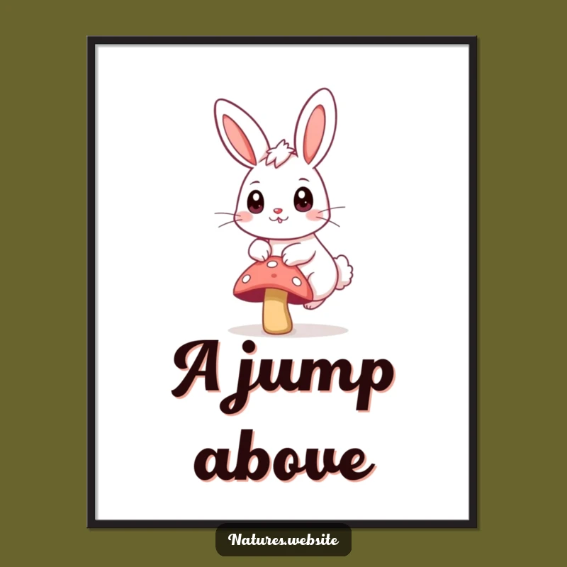 Funny Bunny Hopping Poster: Whimsical Art for Enchanted Walls