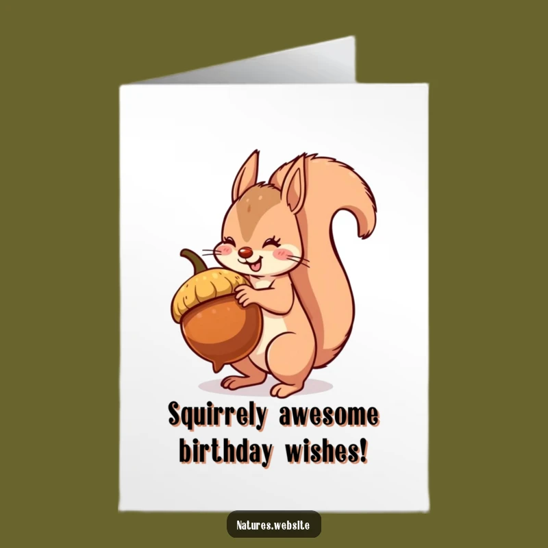Free Printable Squirrel Birthday Card: Funny Acorn Balance Downloadable Gift!