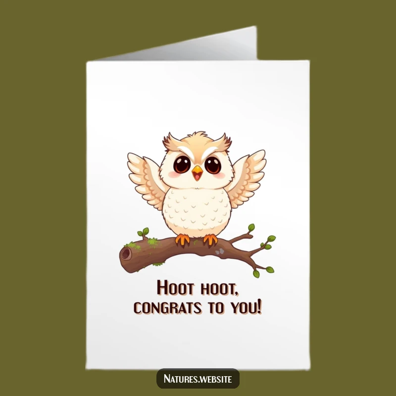 Free Printable Owl Congratulations Card: Happy Chick Flappy Wings Downloadable Gift!