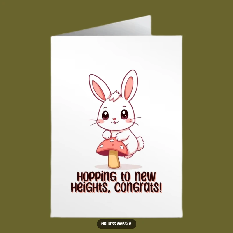 Free Printable Congrats Card: Bunny Over Mushroom Downloadable Funny