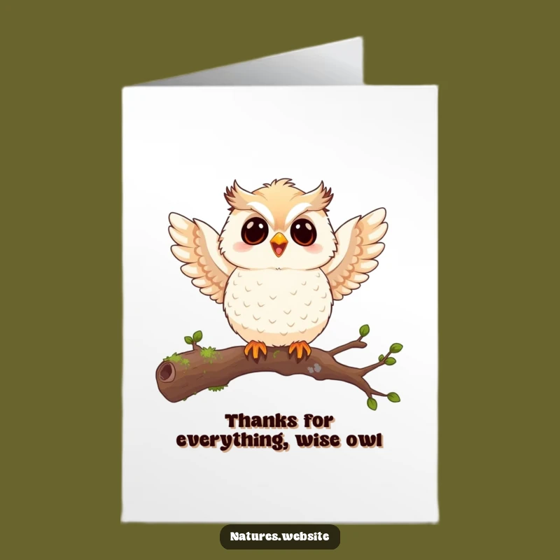 Free Printable Owl Thank You Card: Cute Chick Flappy Wings Downloadable Gift!
