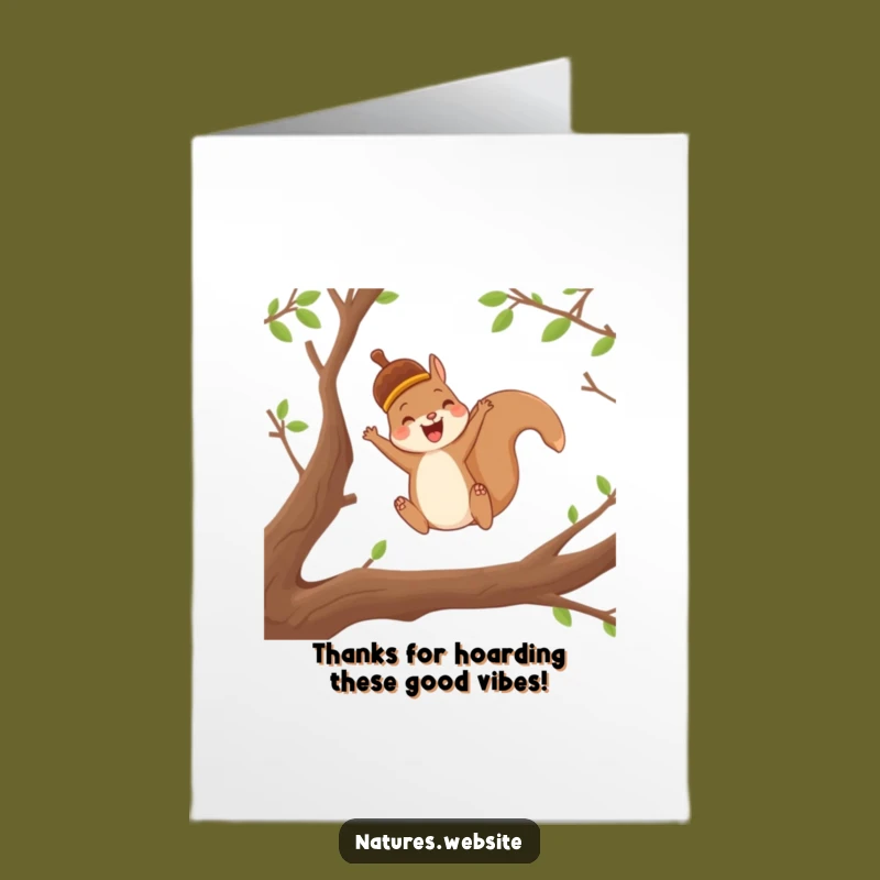 Free Printable Squirrel Thank You Card: Acorn Cap Thanks, a Funny Downloadable!