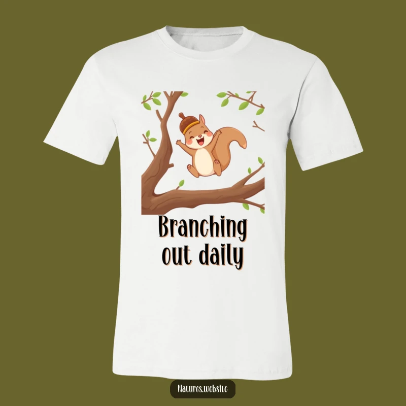 Funny Squirrel Acorn T-Shirt: Joyful Character Tee, Perfect Gift
